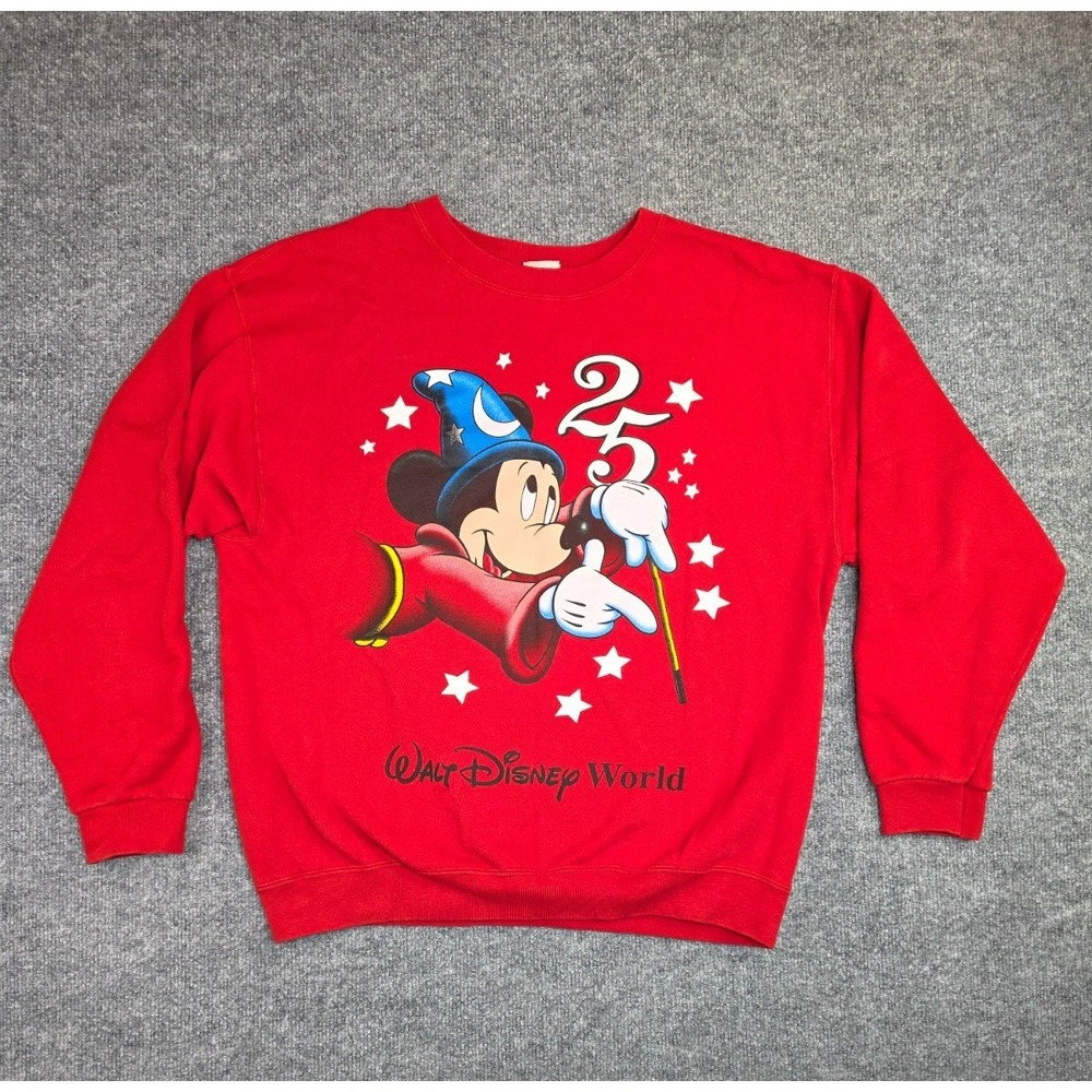 Walt Disney World Vintage 1996 Sweatshirt 25th Anniversary Mickey Mouse Men's L